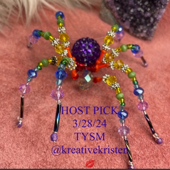 Colorful Rainbow Glass Crystal Spider Ornament Suncatcher - Picture 5 of 17